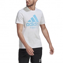 adidas Tennis T-shirt Logo Tennis Print (Cotton-Polyester Mix) #22 white Men